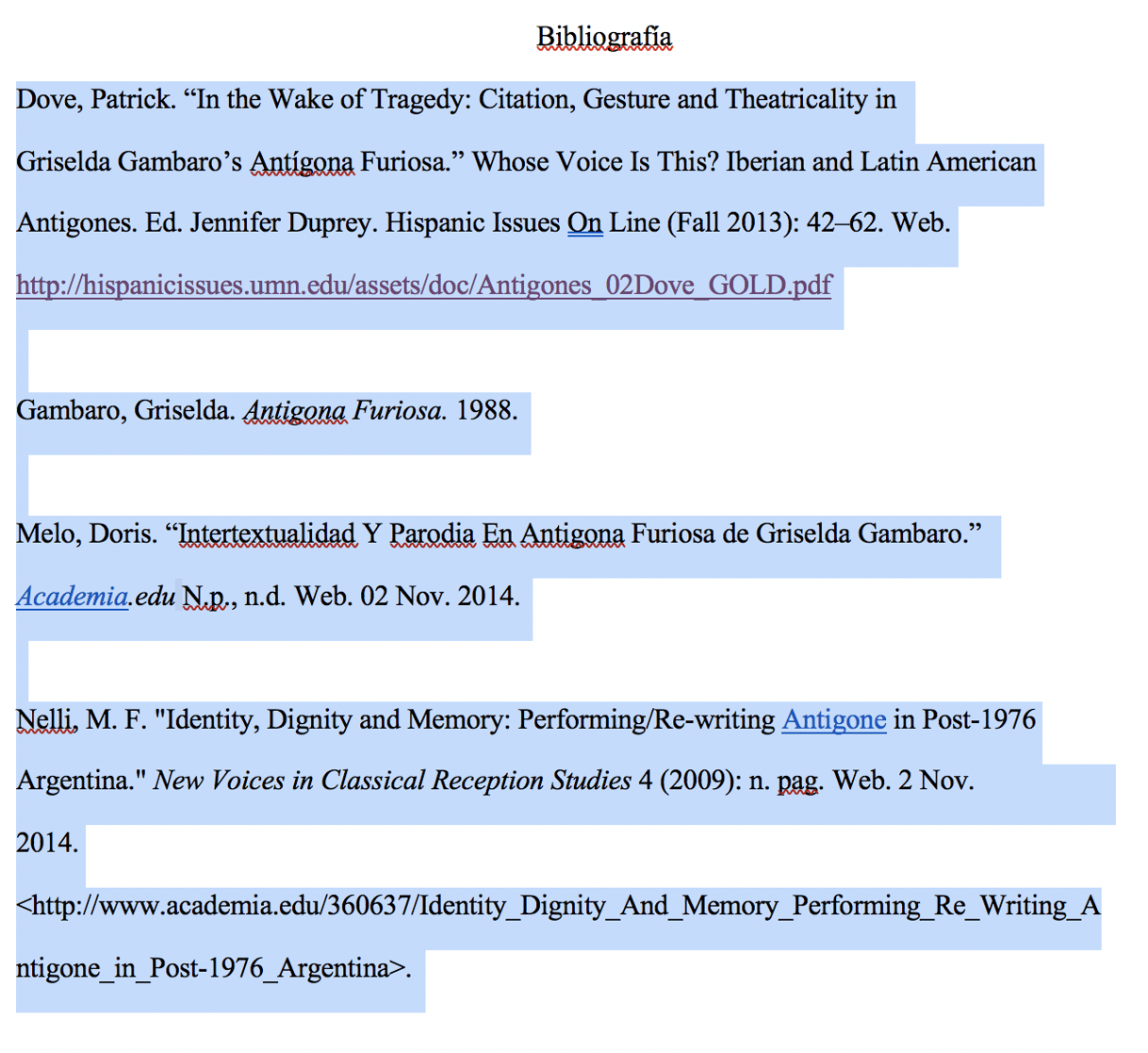 hanging indent word reference page